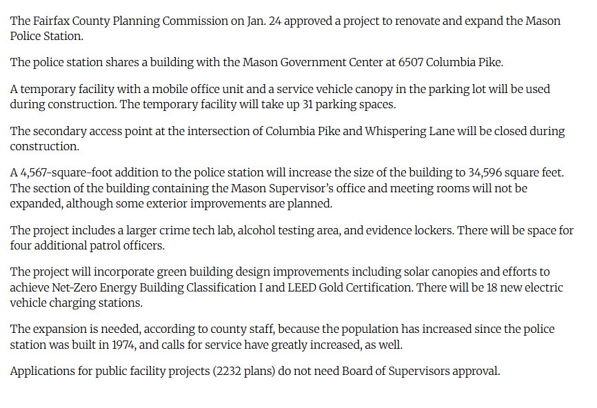 Mason District Police Station & Government Center - Renovation & Addition